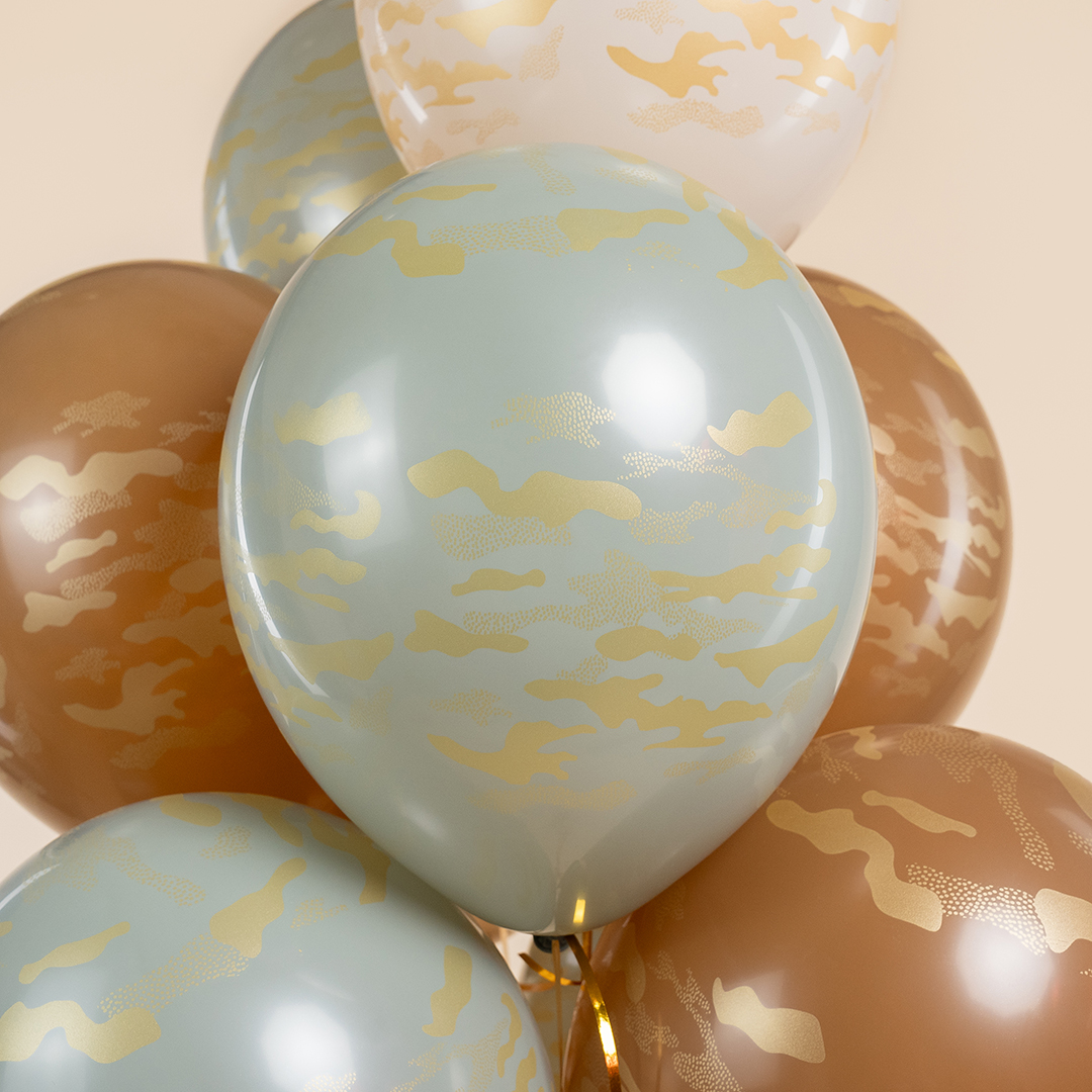 Шар (12''/30 см) Золотой камуфляж, Ассорти, пастель, 5 ст, 25 шт.