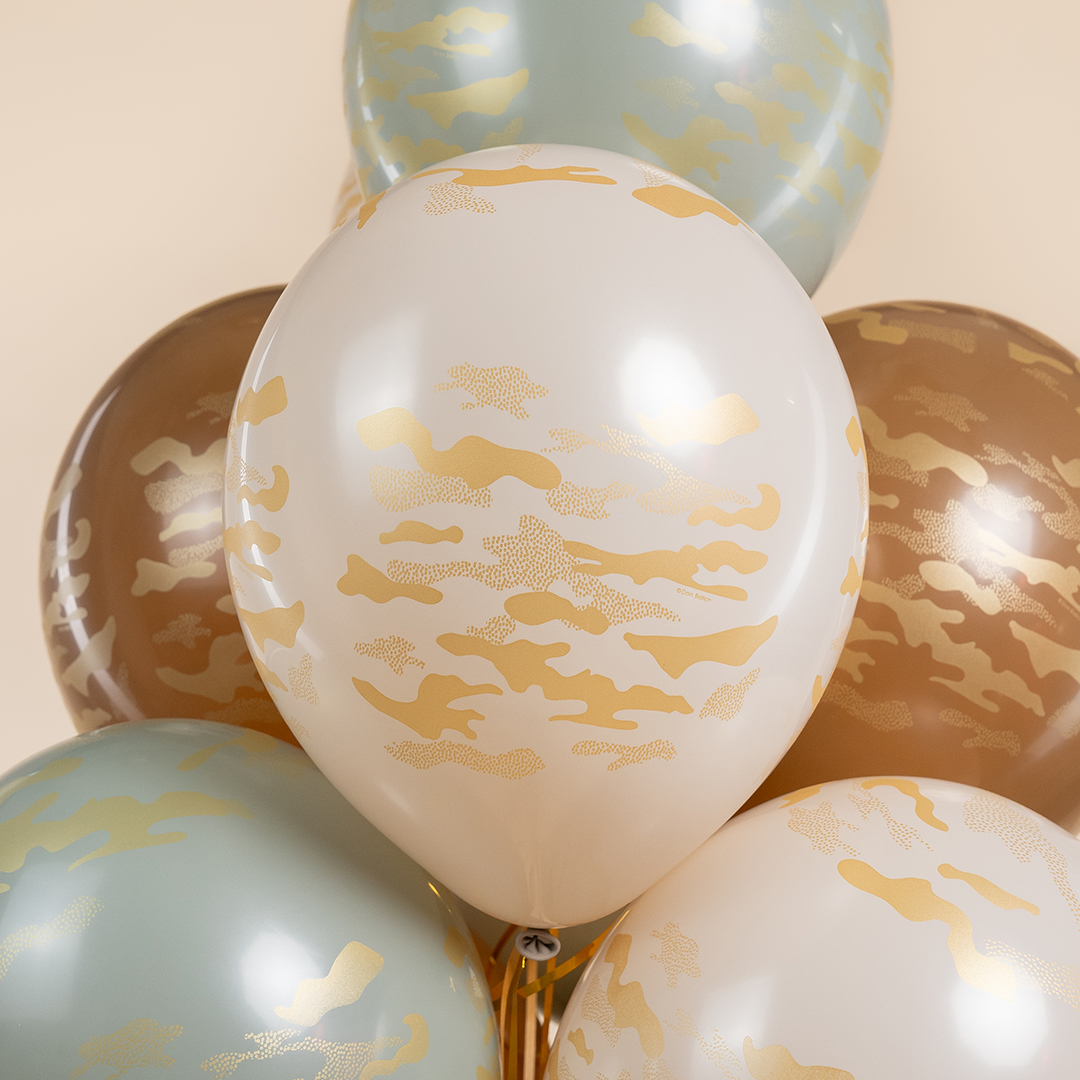 Шар (12''/30 см) Золотой камуфляж, Ассорти, пастель, 5 ст, 25 шт.