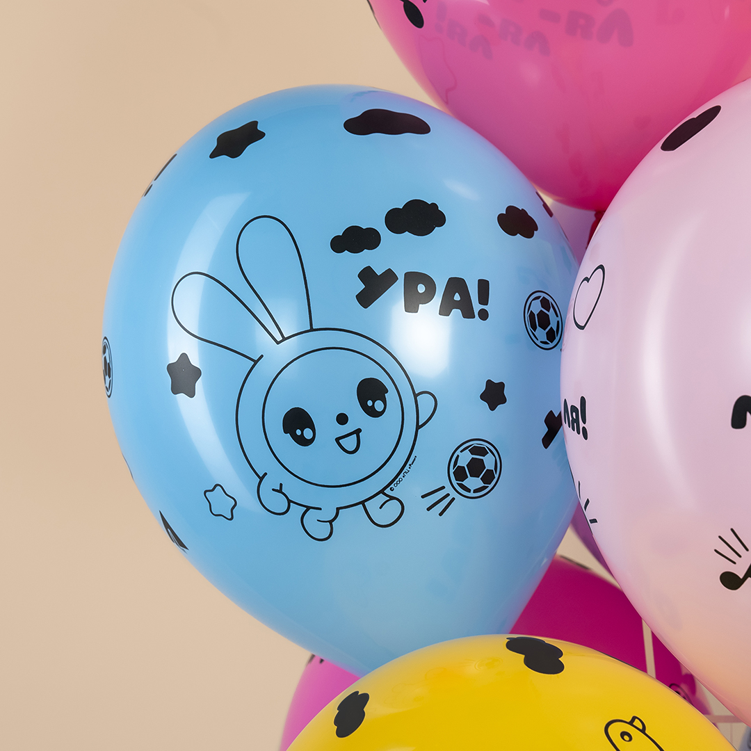 Шар (12''/30 см) Малышарики, Ассорти, пастель, 5 ст, 25 шт.