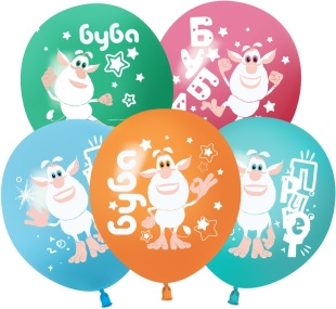 Шар (12''/30 см) Буба, Ассорти, пастель, 1 ст, 25 шт.