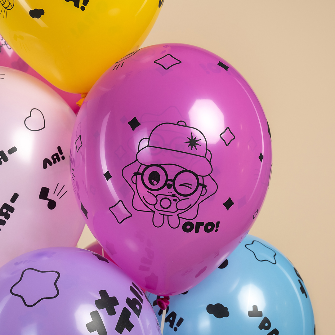 Шар (12''/30 см) Малышарики, Ассорти, пастель, 5 ст, 25 шт.