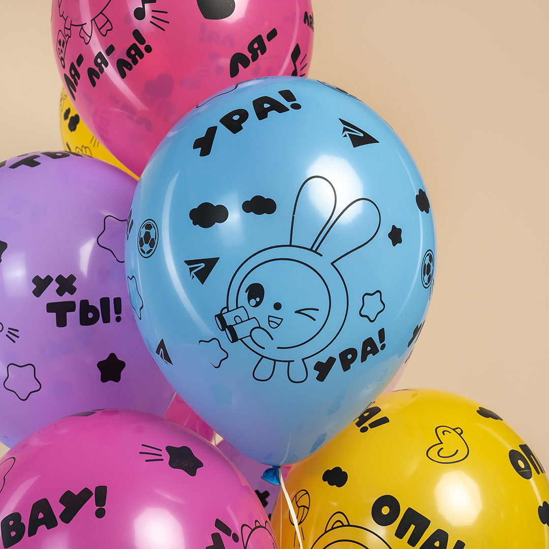 Шар (12''/30 см) Малышарики, Ассорти, пастель, 5 ст, 25 шт.