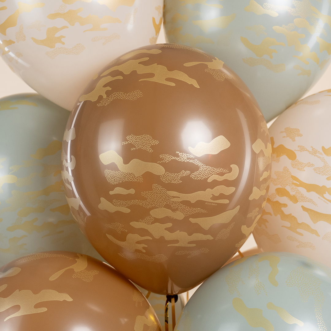 Шар (12''/30 см) Золотой камуфляж, Ассорти, пастель, 5 ст, 25 шт.