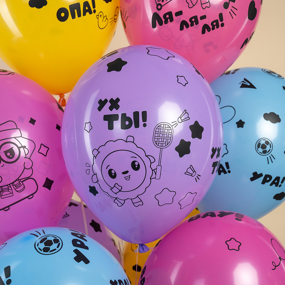 Шар (12''/30 см) Малышарики, Ассорти, пастель, 5 ст, 25 шт.