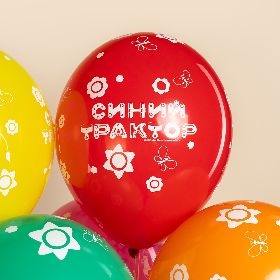 Шар (12''/30 см) Синий трактор, Ассорти, пастель, 5 ст, 25 шт.
