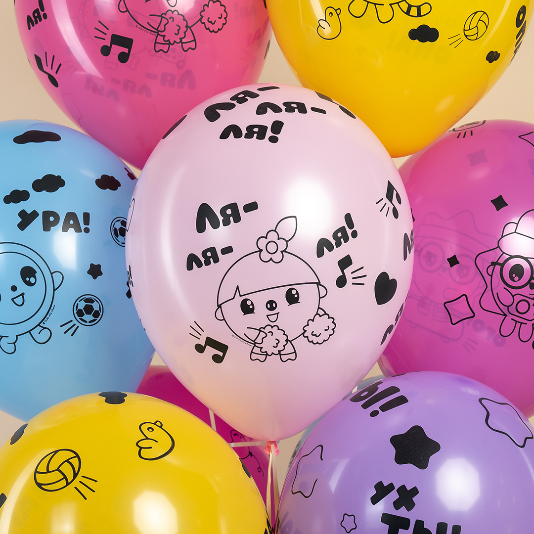 Шар (12''/30 см) Малышарики, Ассорти, пастель, 5 ст, 25 шт.