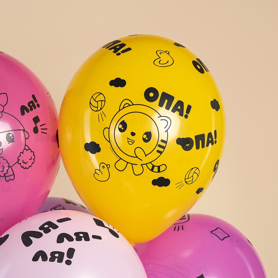 Шар (12''/30 см) Малышарики, Ассорти, пастель, 5 ст, 25 шт.