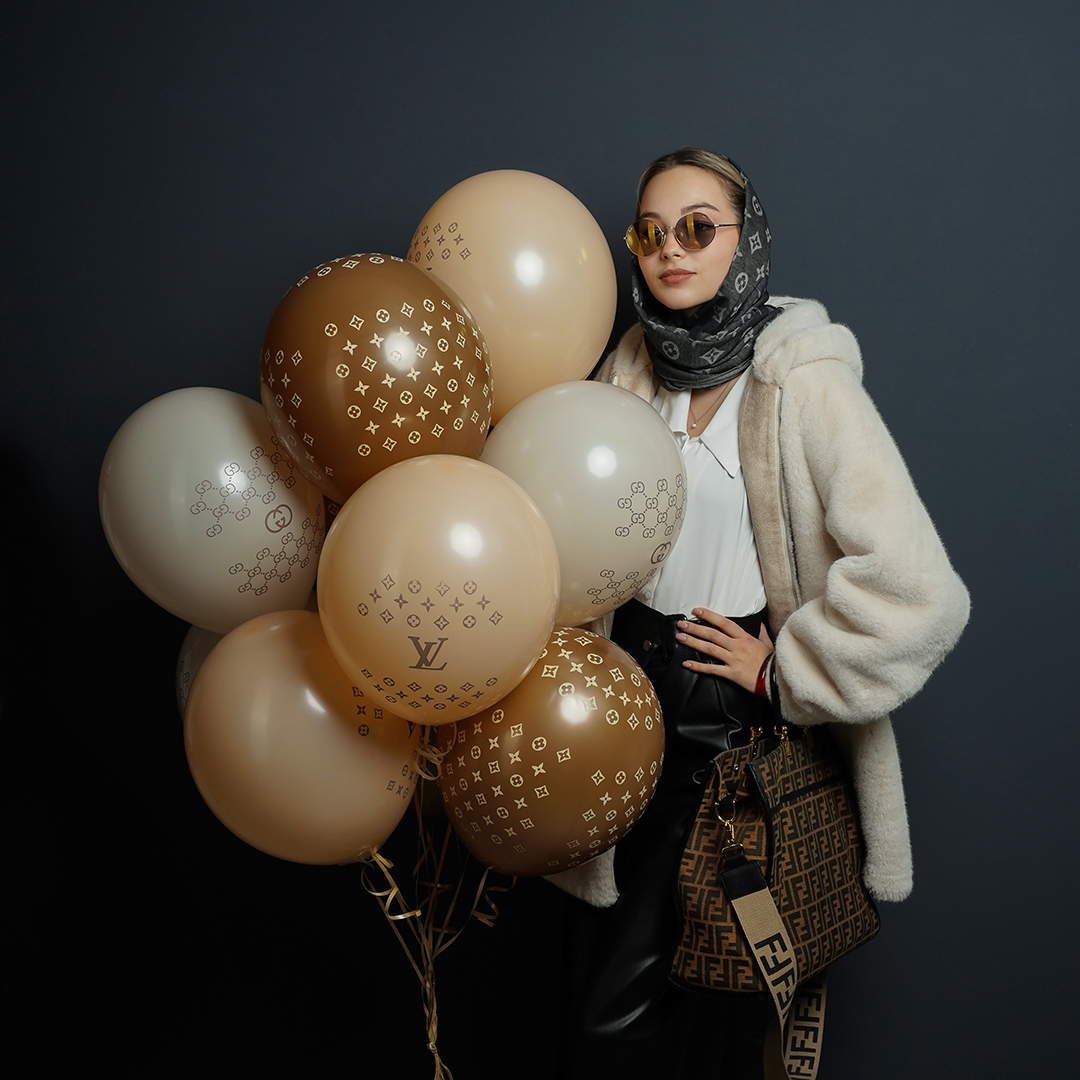 Шар (12''/30 см) Вспоминая LV, Ассорти, пастель, 5 ст, 25 шт.