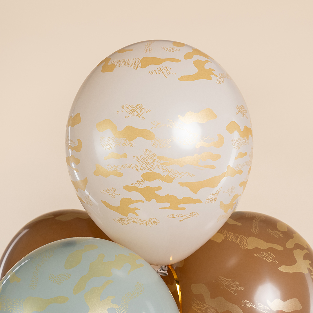 Шар (12''/30 см) Золотой камуфляж, Ассорти, пастель, 5 ст, 25 шт.