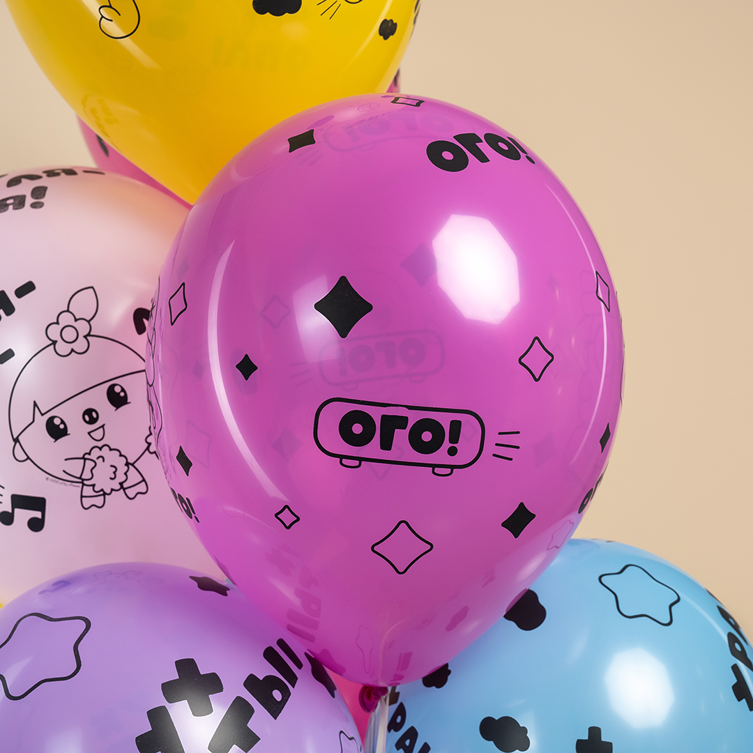 Шар (12''/30 см) Малышарики, Ассорти, пастель, 5 ст, 25 шт.